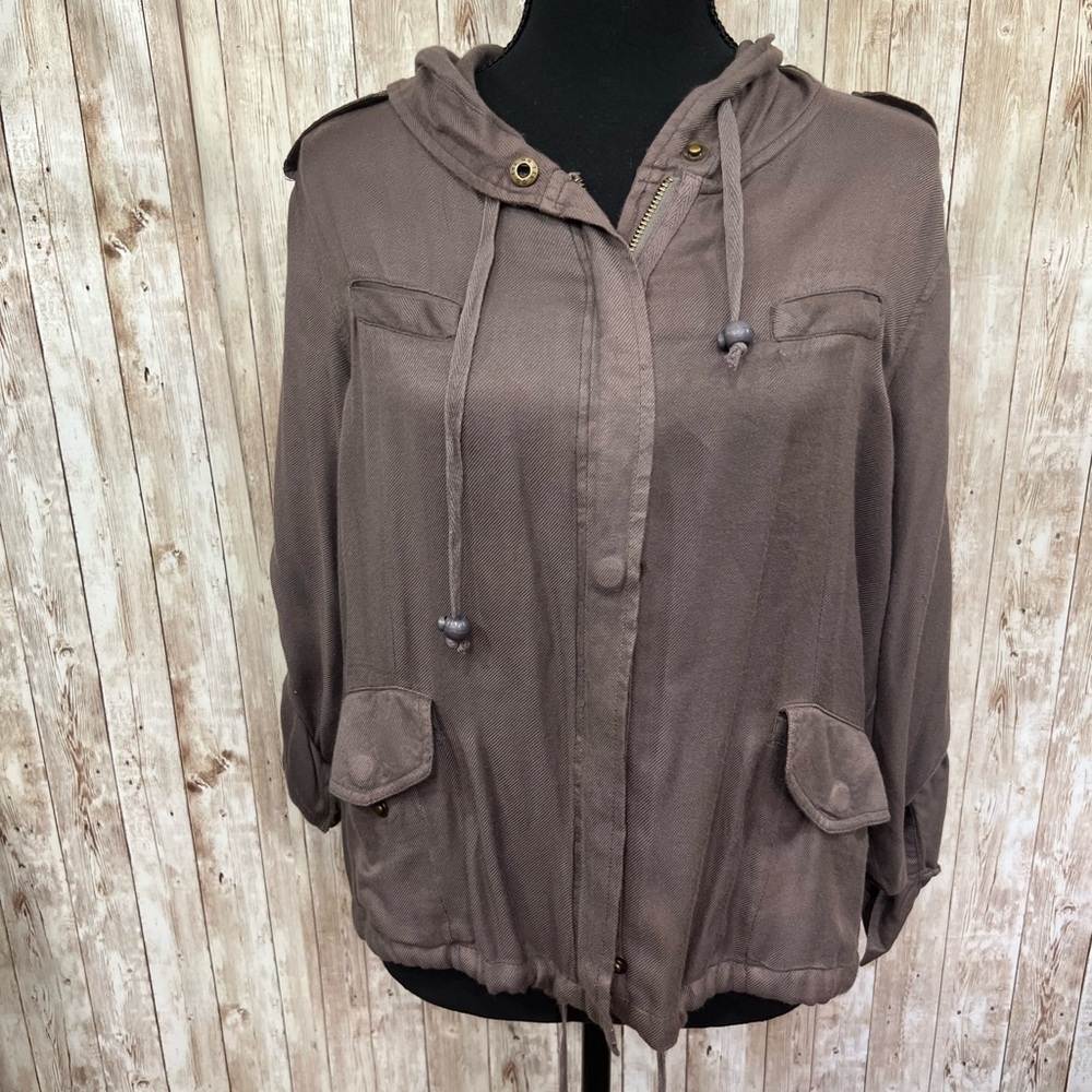 American Rag‎ Gray Utility Jacket with Hood - Picture 2 of 9